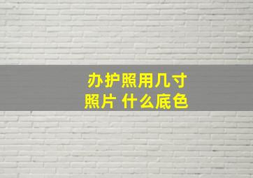 办护照用几寸照片 什么底色